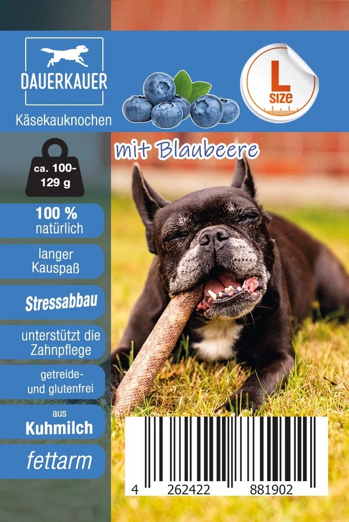 DAUERKAUER Hartkäse-Kauknochen Blaubeere