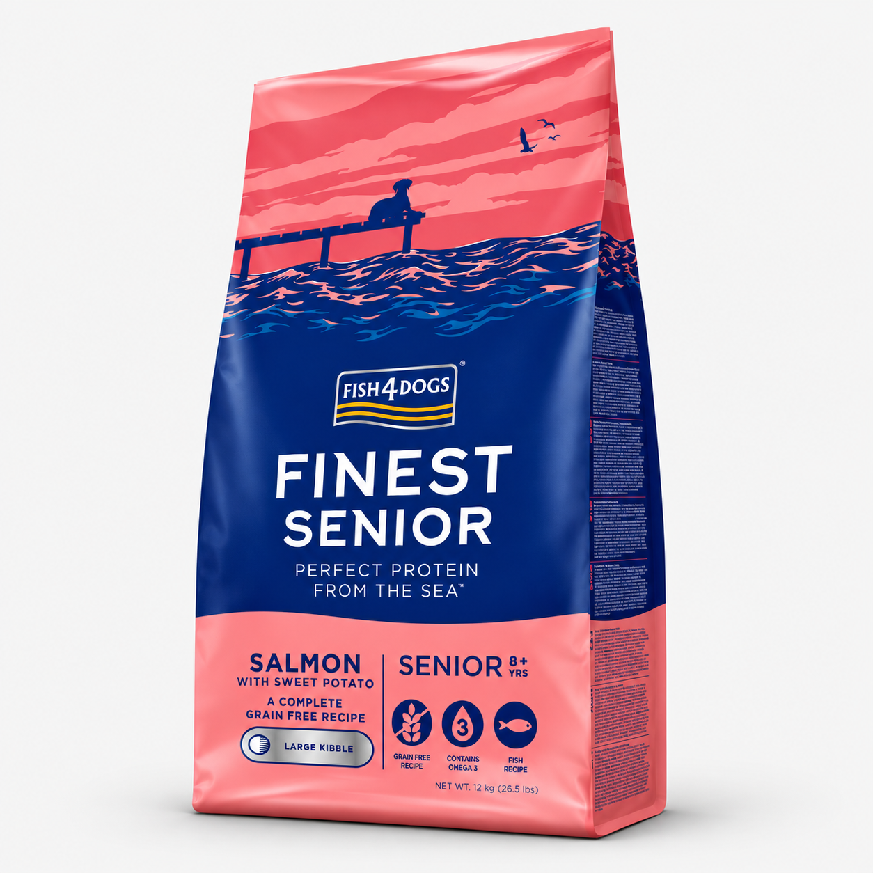 Fish4Dogs Finest Senior – Lachs mit Süßkartoffel, kleine Kroketten