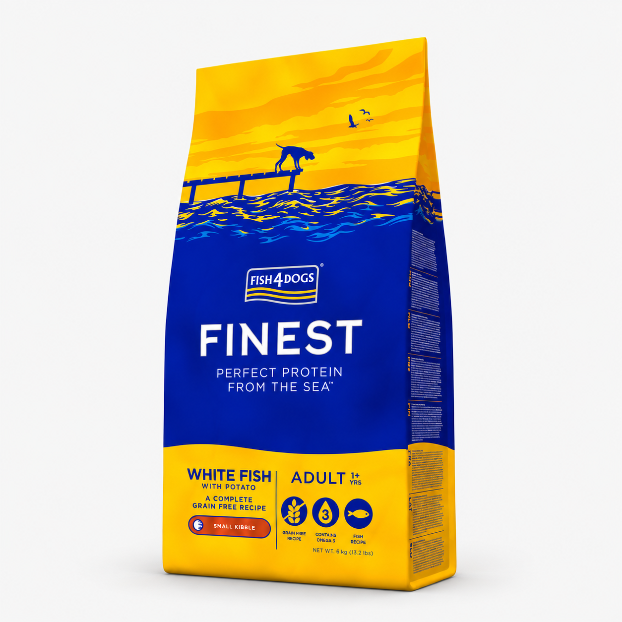 Fish4Dogs Finest Adult – Weißfisch mit Kartoffel, kleine Kroketten
