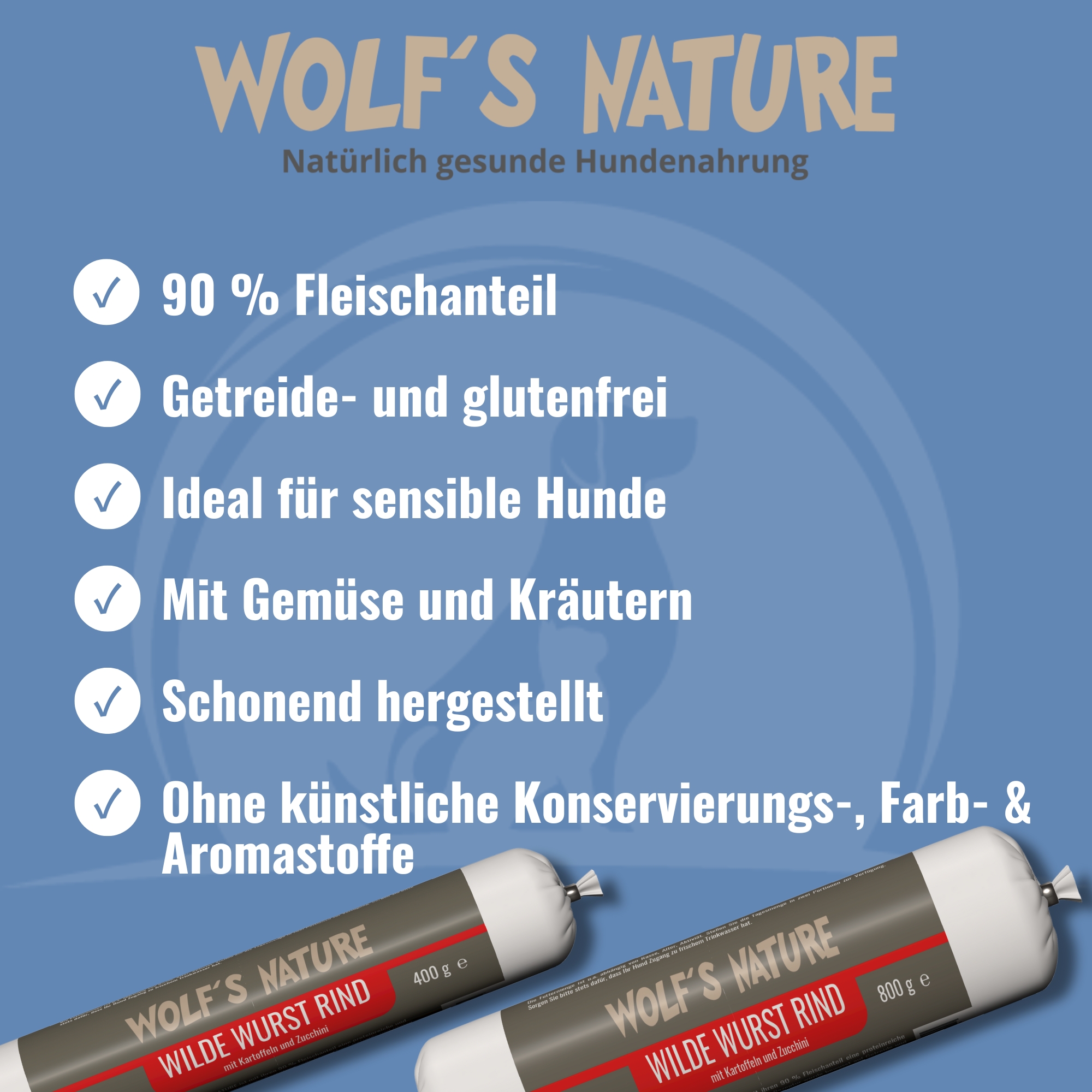 Wolf's Nature Wild Sausage Beef
