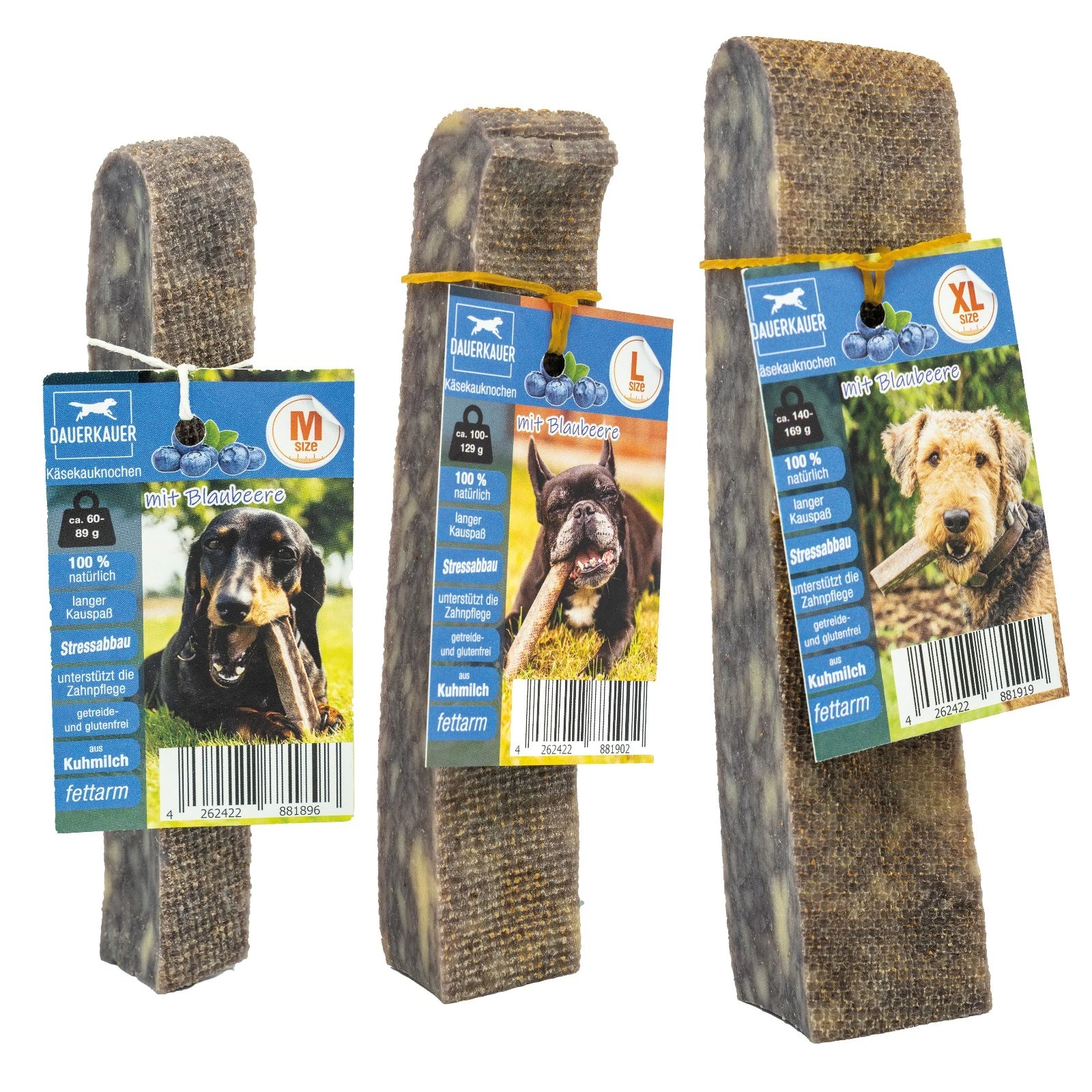 DAUERKAUER Hartkäse-Kauknochen Blaubeere