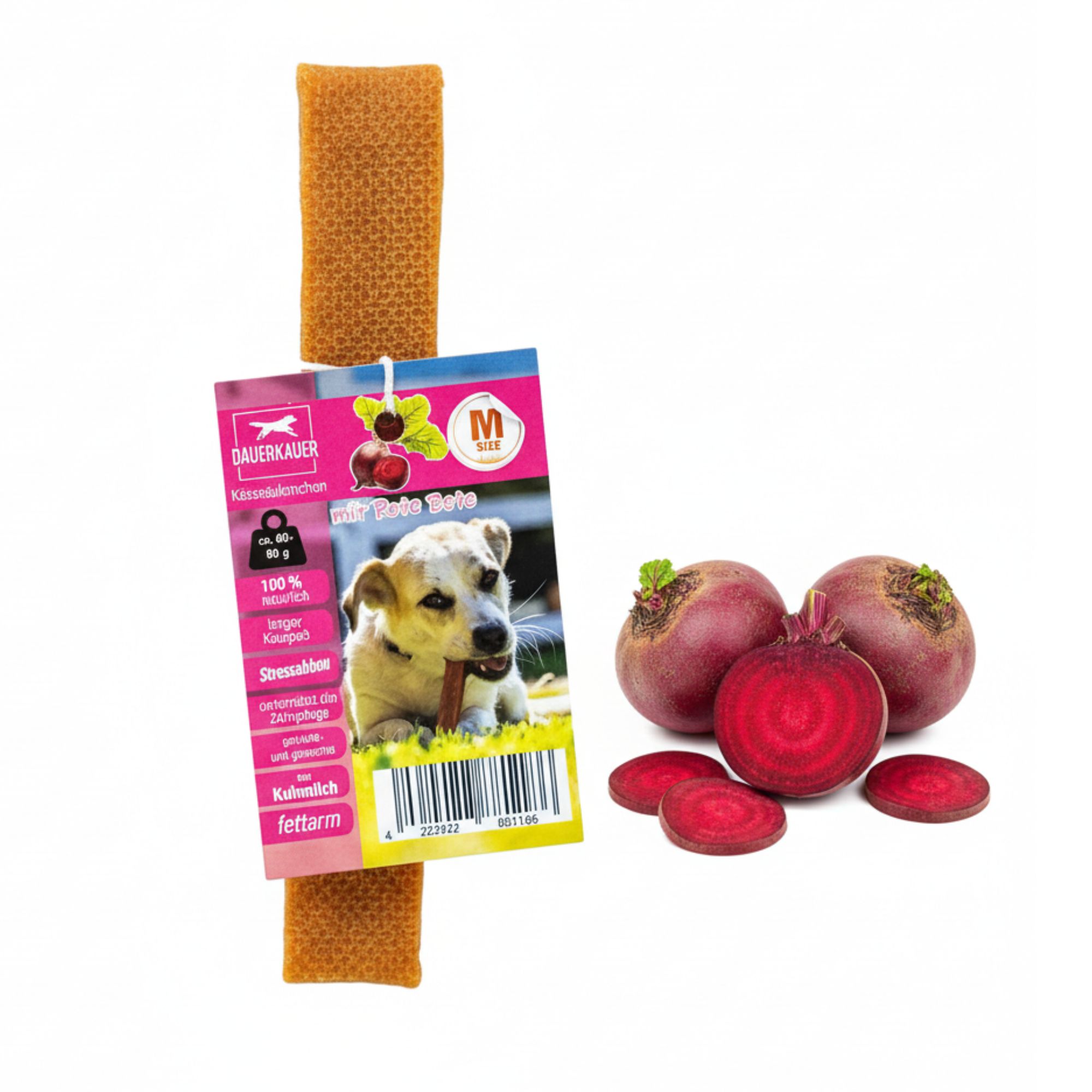 DAUERKAUER Hartkäse-Kauknochen Rote Bete