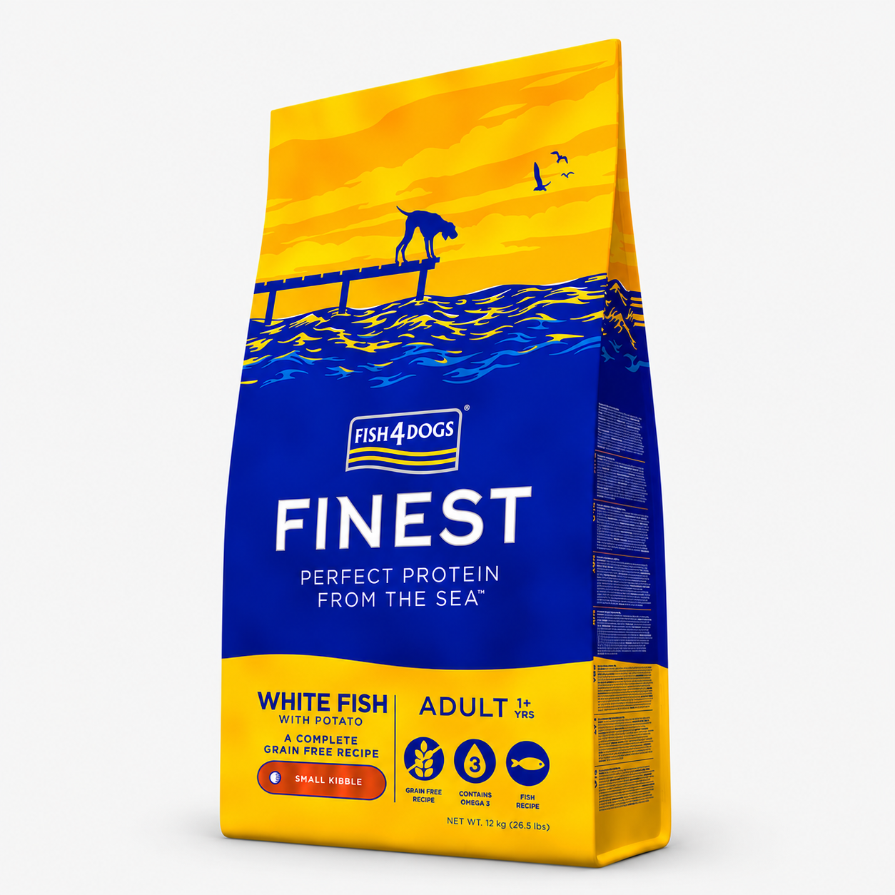 Fish4Dogs Finest Adult – Weißfisch mit Kartoffel, kleine Kroketten